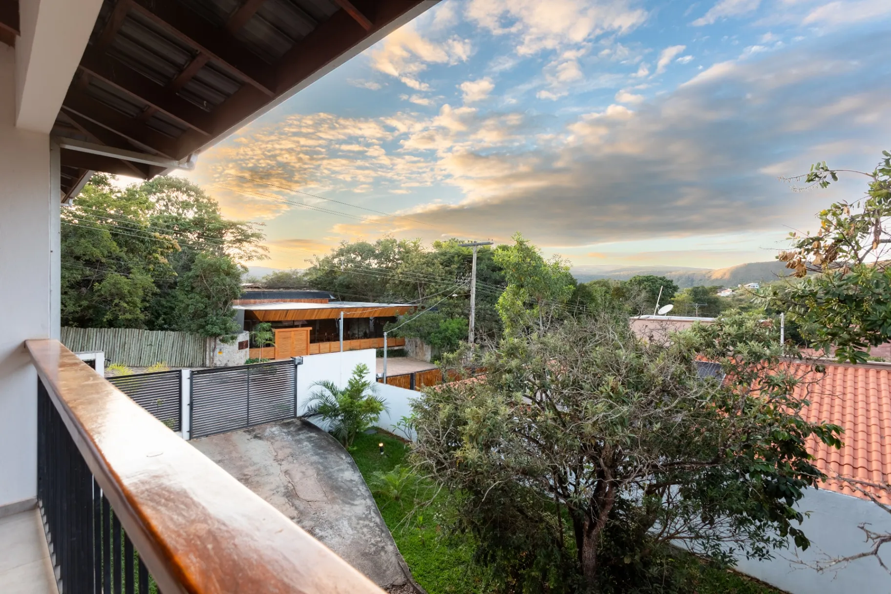 Varanda de apartamento com vista para a natureza em Alto Paraíso de Goiás, Chapada dos Veadeiros